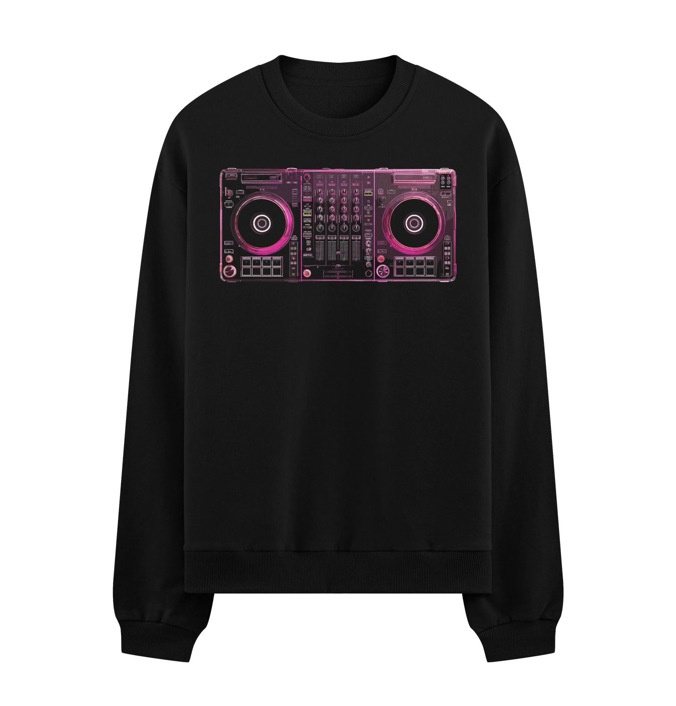 DJ Controller artwork on PRDGY sweatshirt