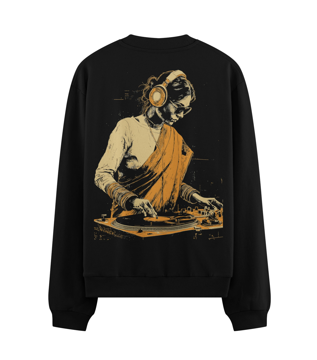 DJ artwork on PRDGY sweatshirt