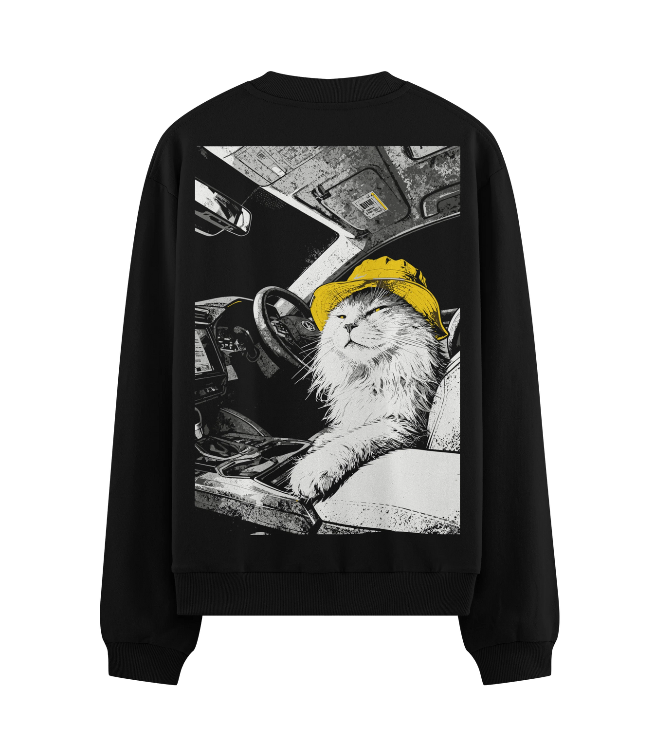 Funny Cat artwork on PRDGY sweatshirt