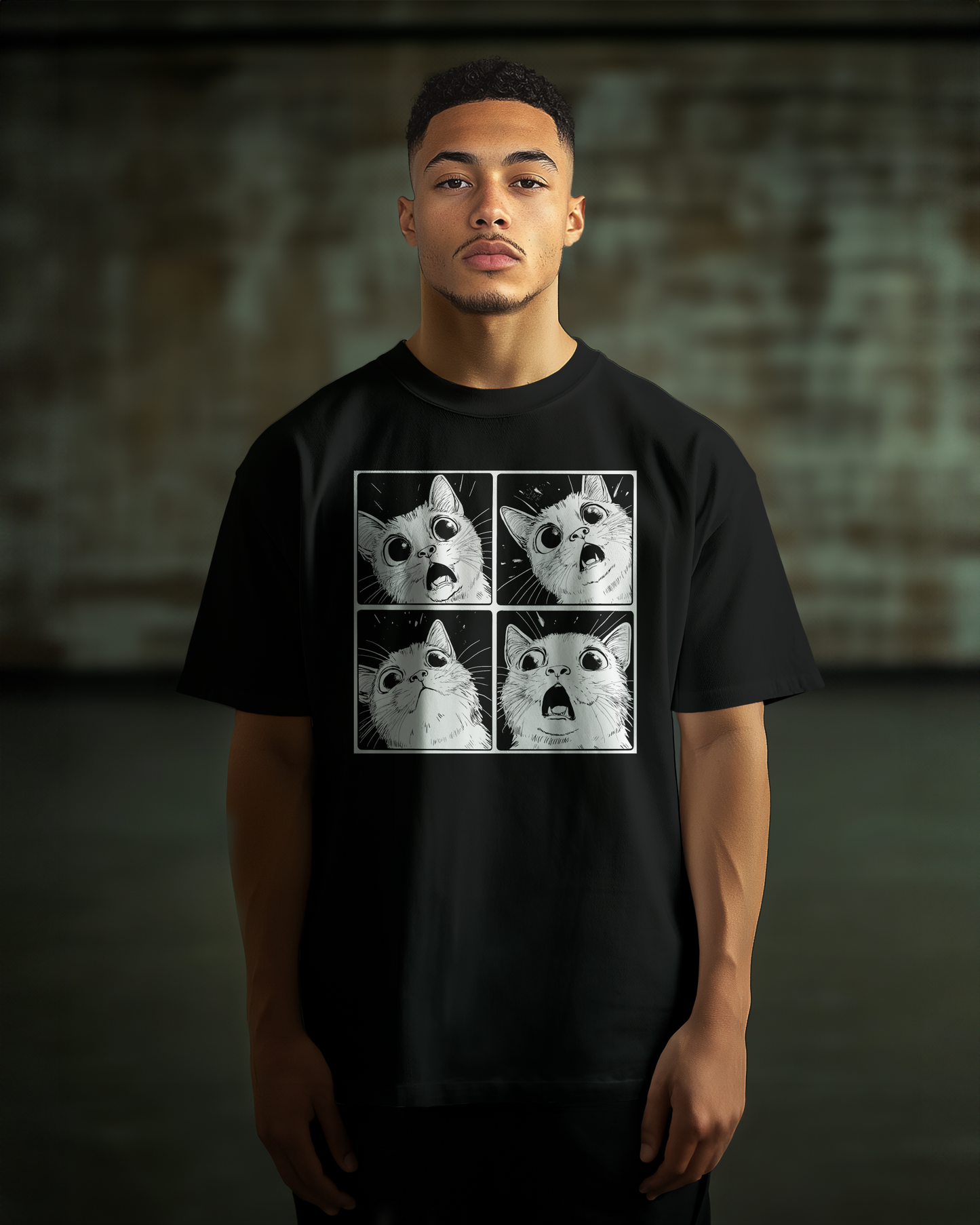 PRDGY MEOWNGA Front Oversized T-Shirt
