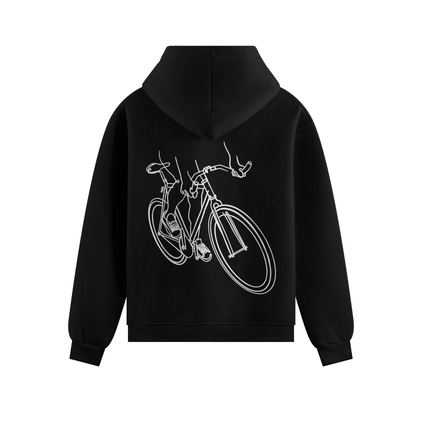 Bicycle artwork on PRDGY hoodie