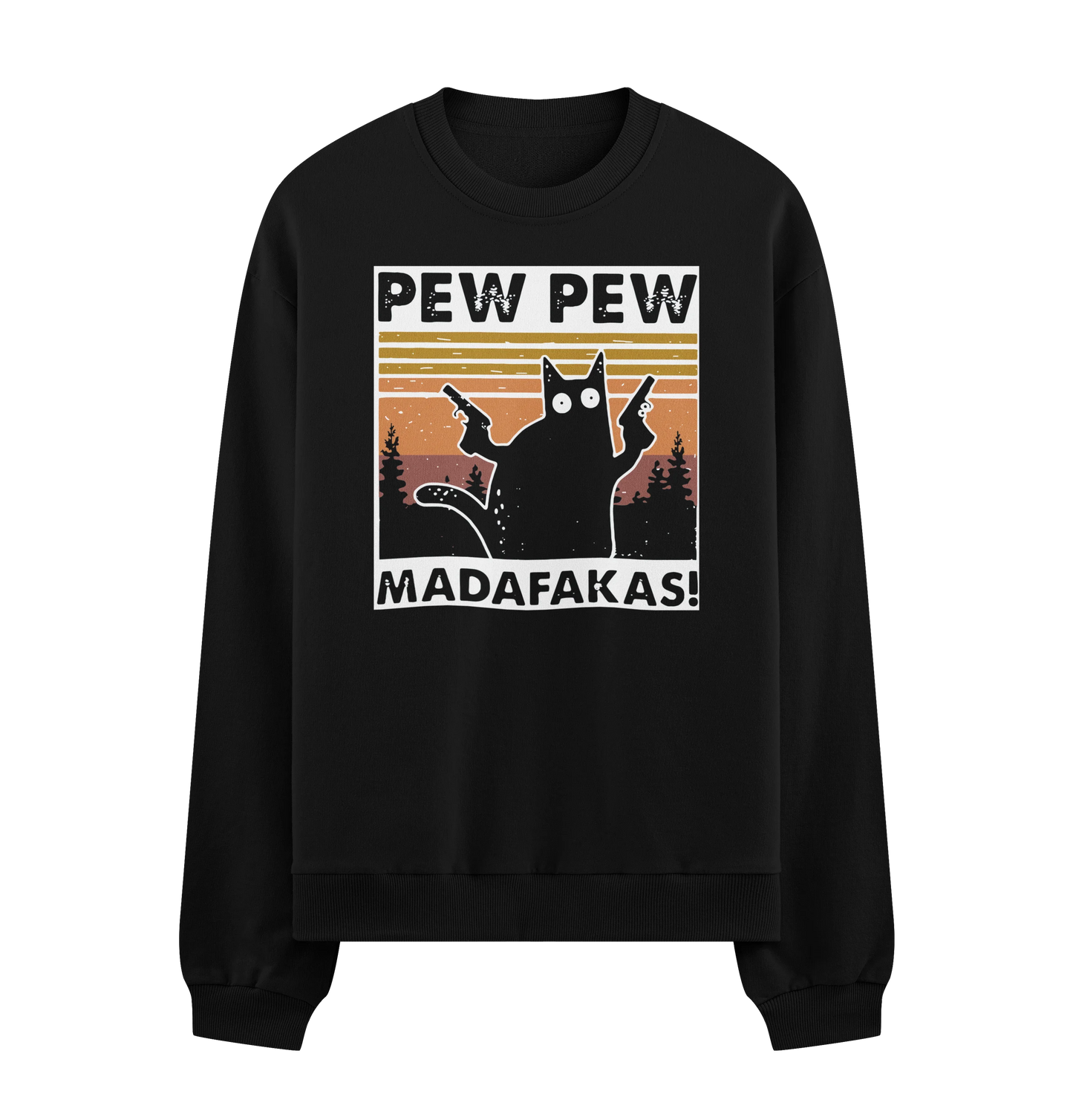 PRDGY Pew Pew MF Cat Oversized Sweatshirt
