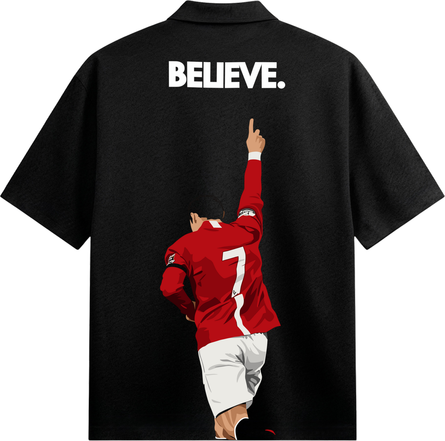 PRDGY Ronaldo Believed Oversized Half-Shirt