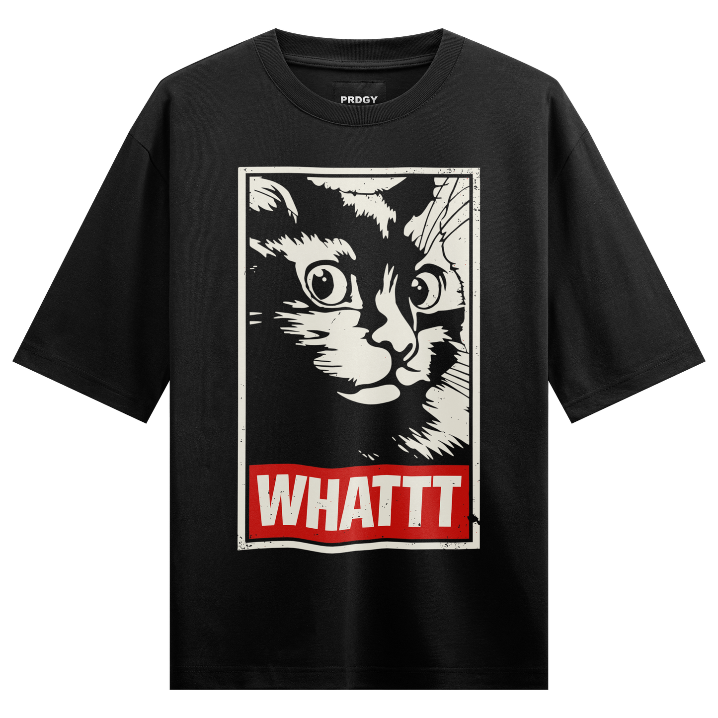 PRDGY Wide Eyed Cat Oversized T-shirt