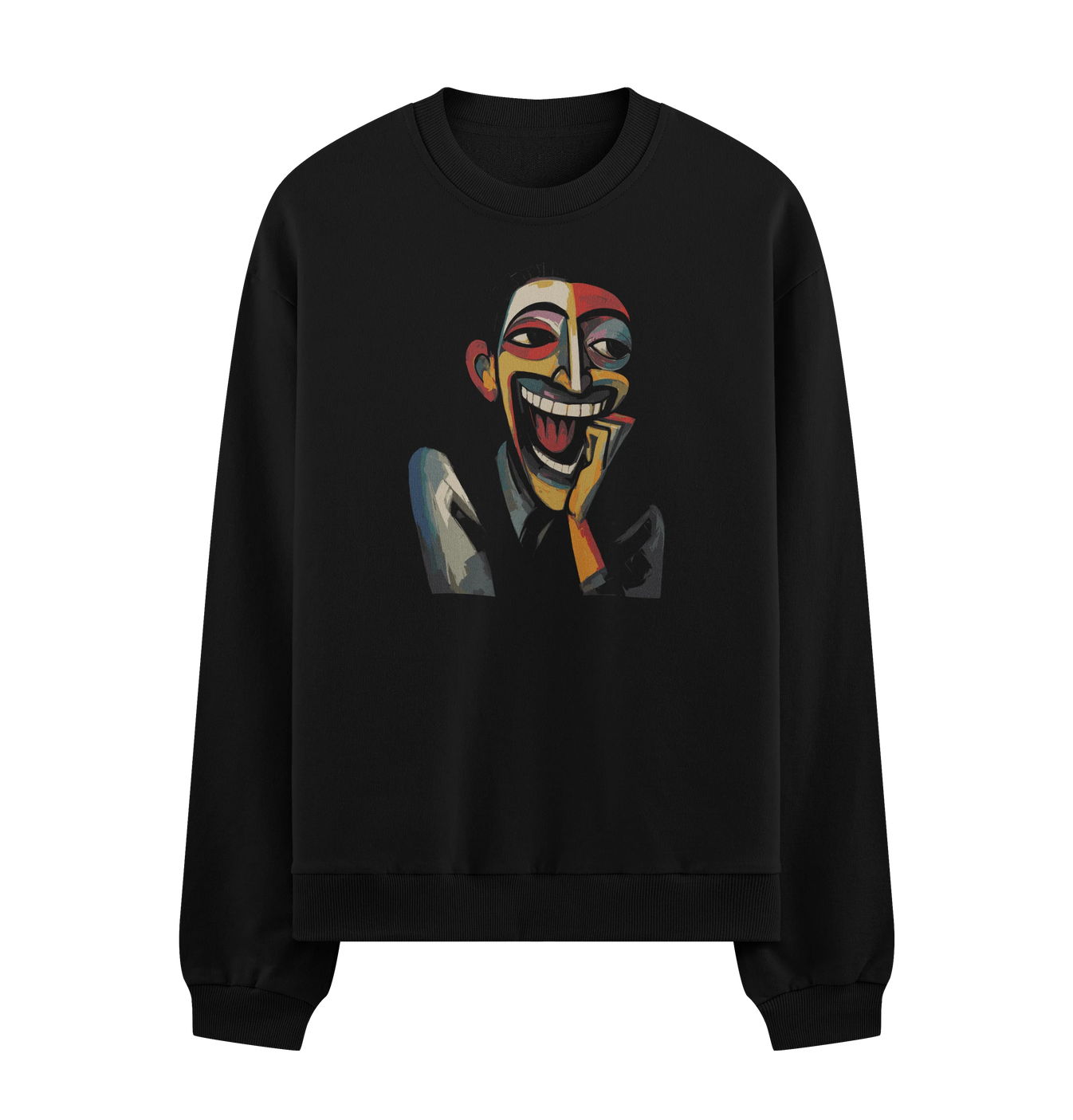 Abstract Portrait artwork on PRDGY sweatshirt