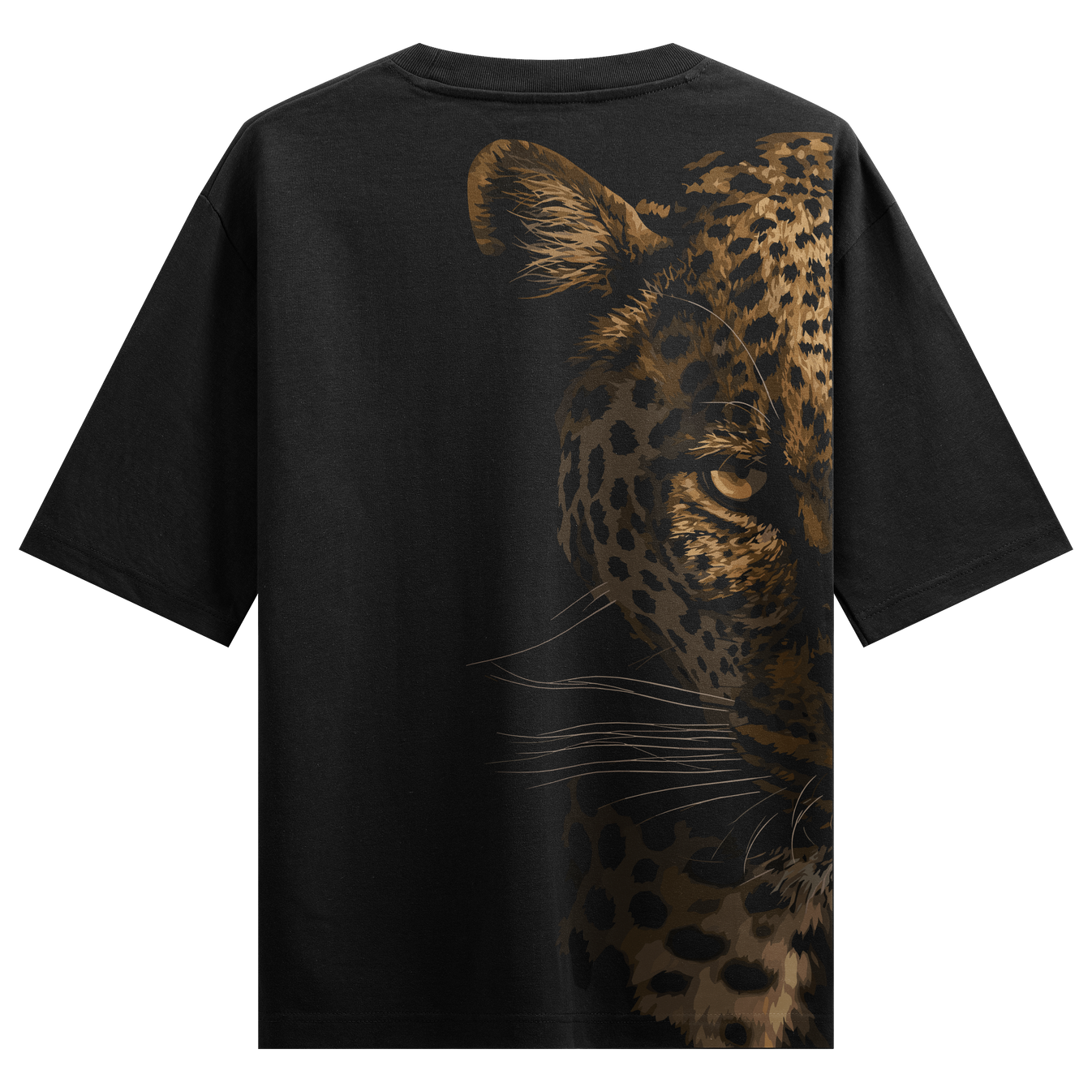 Half Seen T-Shirt by PRDGY — leopard emerging from black canvas, animal design