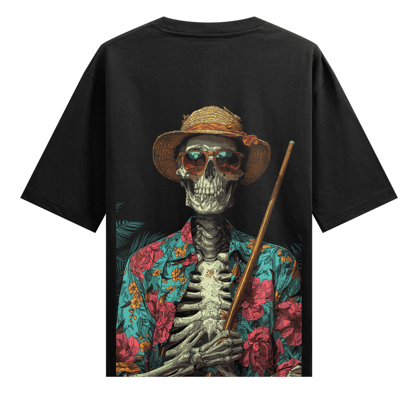 Skeleton Graphic artwork on PRDGY oversized t-shirt
