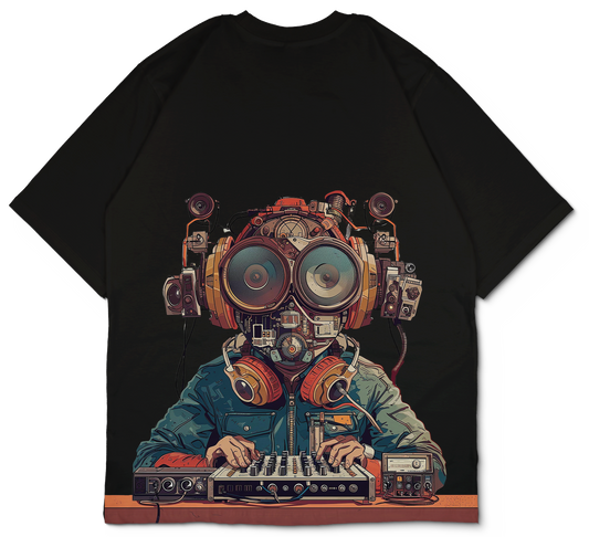 Techno Futuristic Dj Oversized T-Shirt