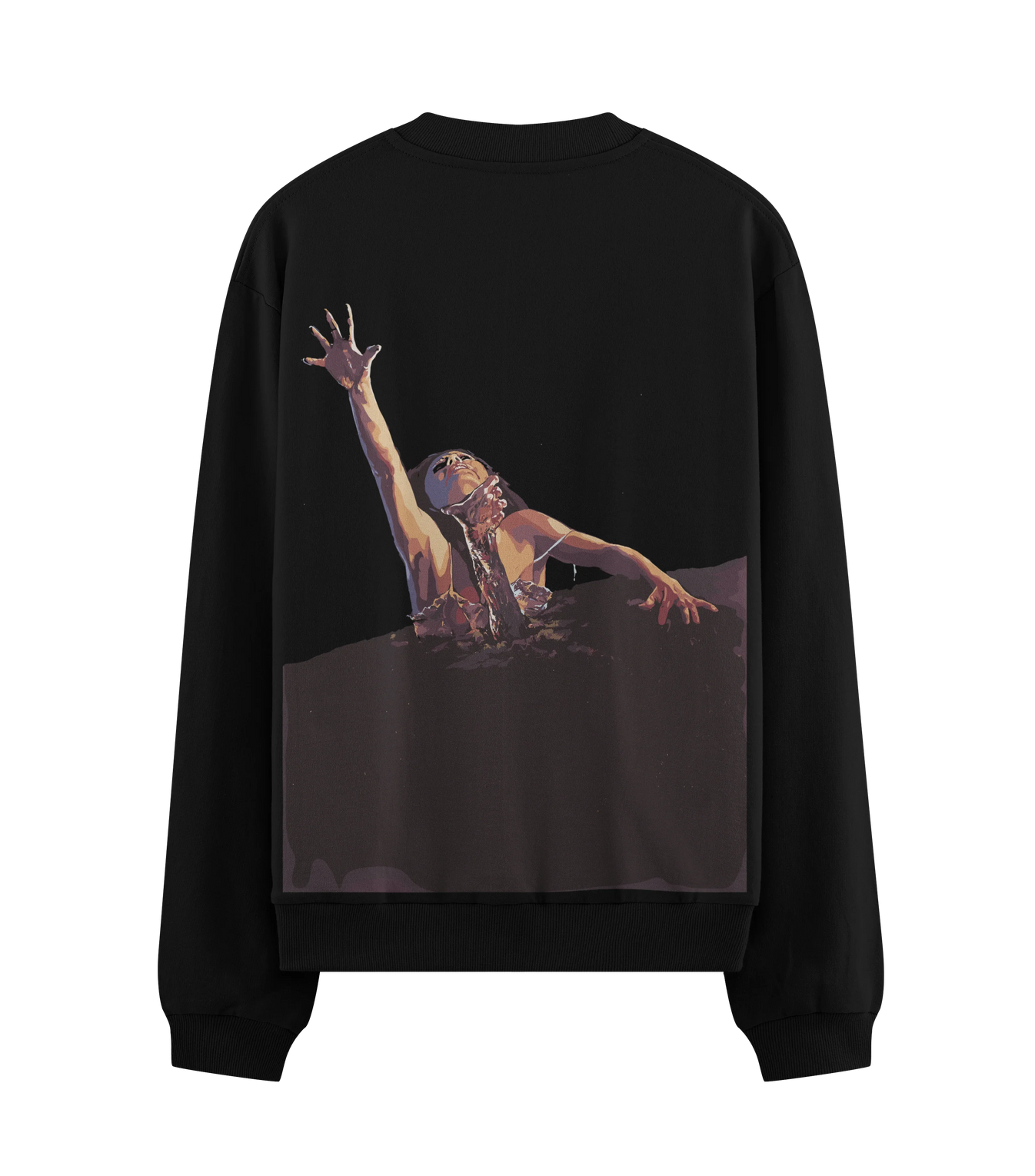 Drowning artwork on PRDGY sweatshirt