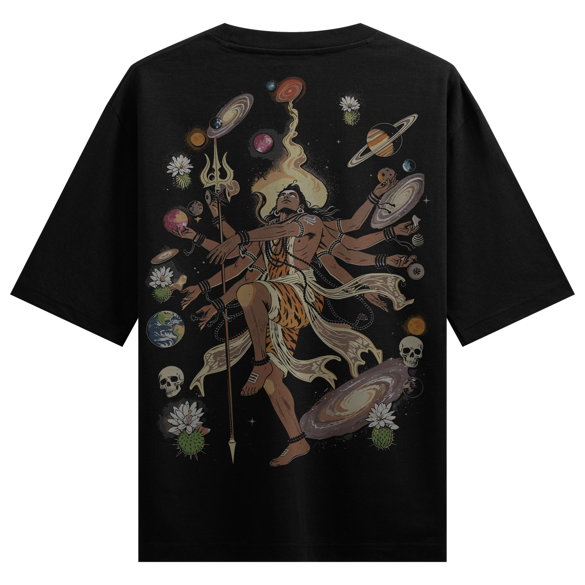 Shiva artwork on PRDGY oversized t-shirt