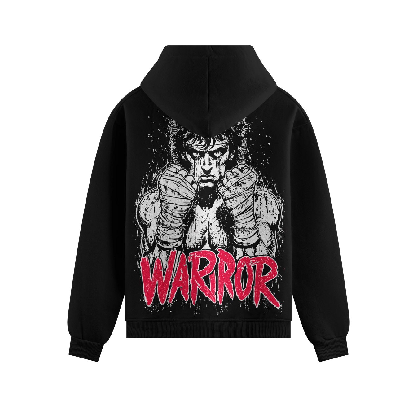 Fighter artwork on PRDGY hoodie