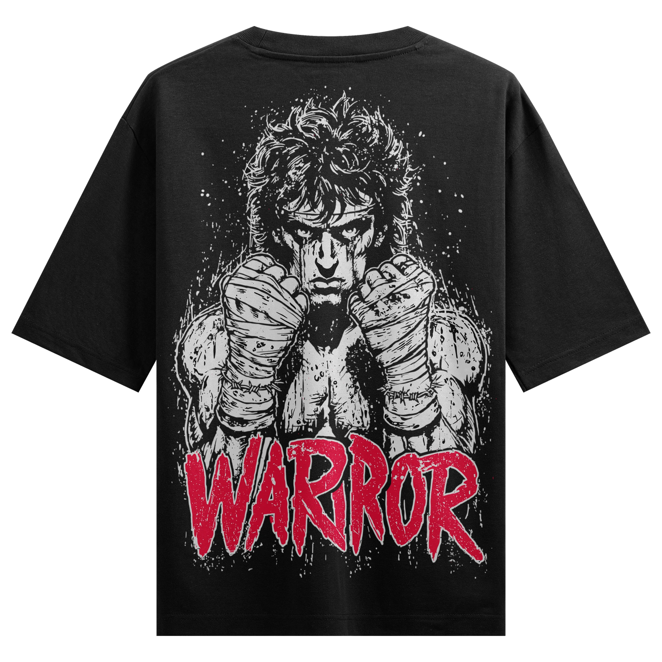 Fighter artwork on PRDGY oversized t-shirt