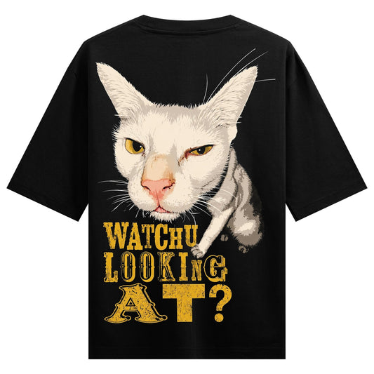 PRDGY Resting Cat Face Oversized T-Shirt