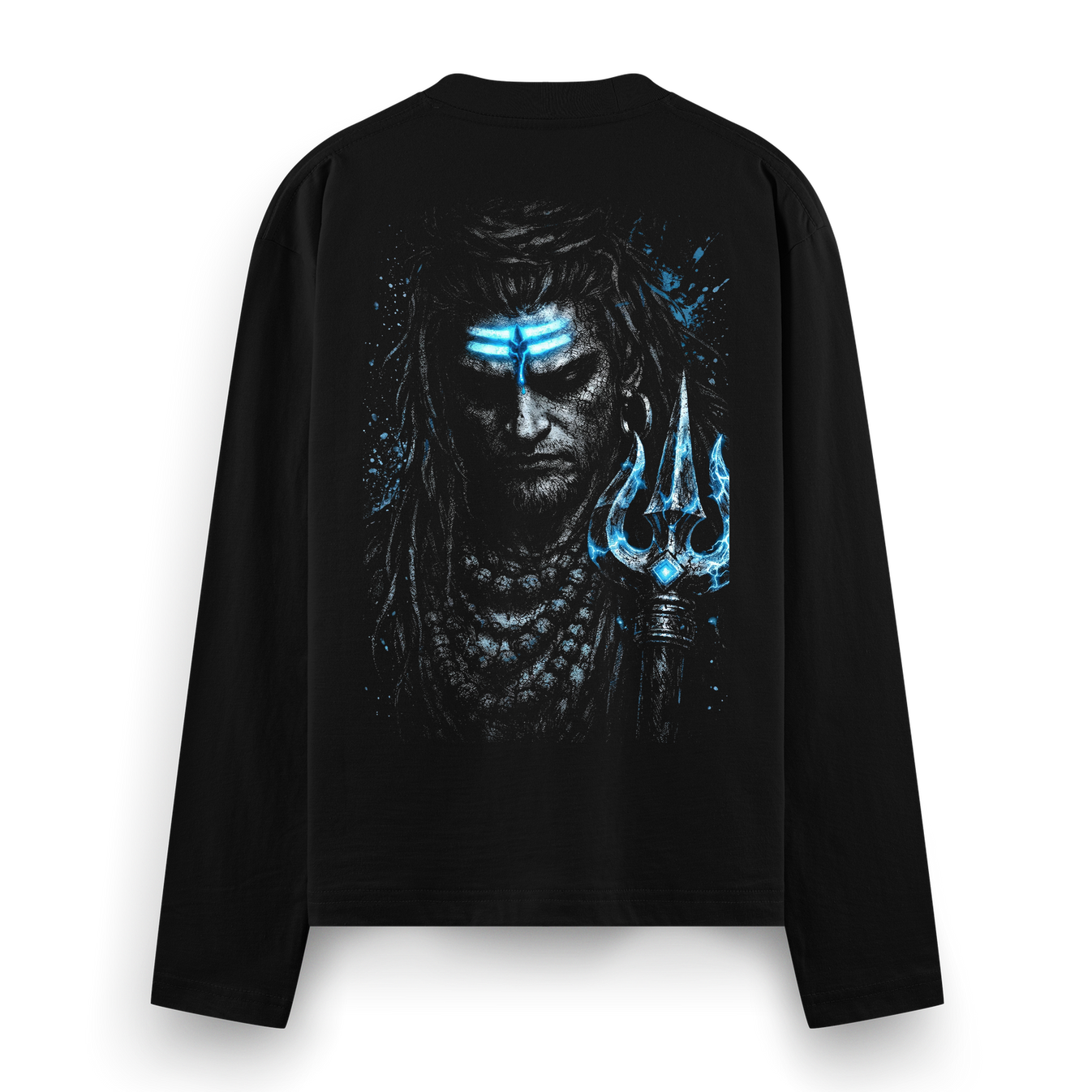 Teal Gaze Full Sleeve T-Shirt by PRDGY — bold teal abstract artwork, streetwear design