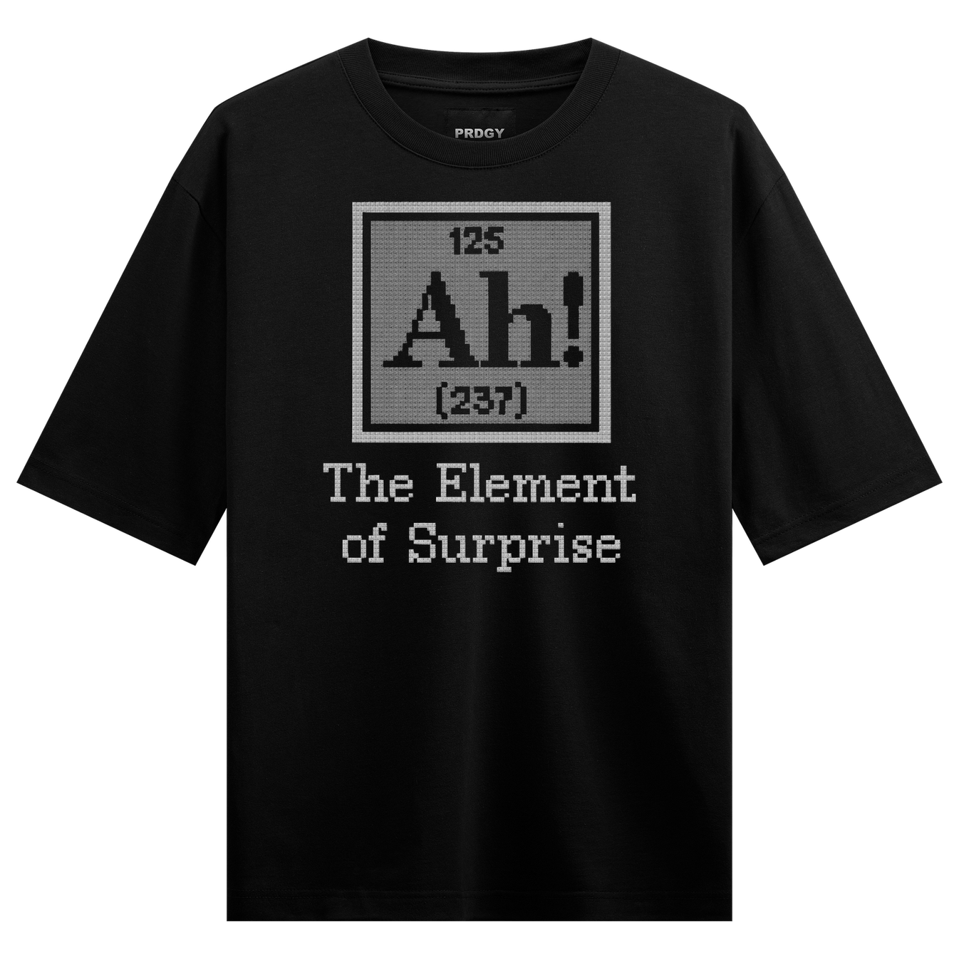 Element of Surprise Oversized T-Shirt by PRDGY — bold graphic design symbolizing surprise, streetwear design
