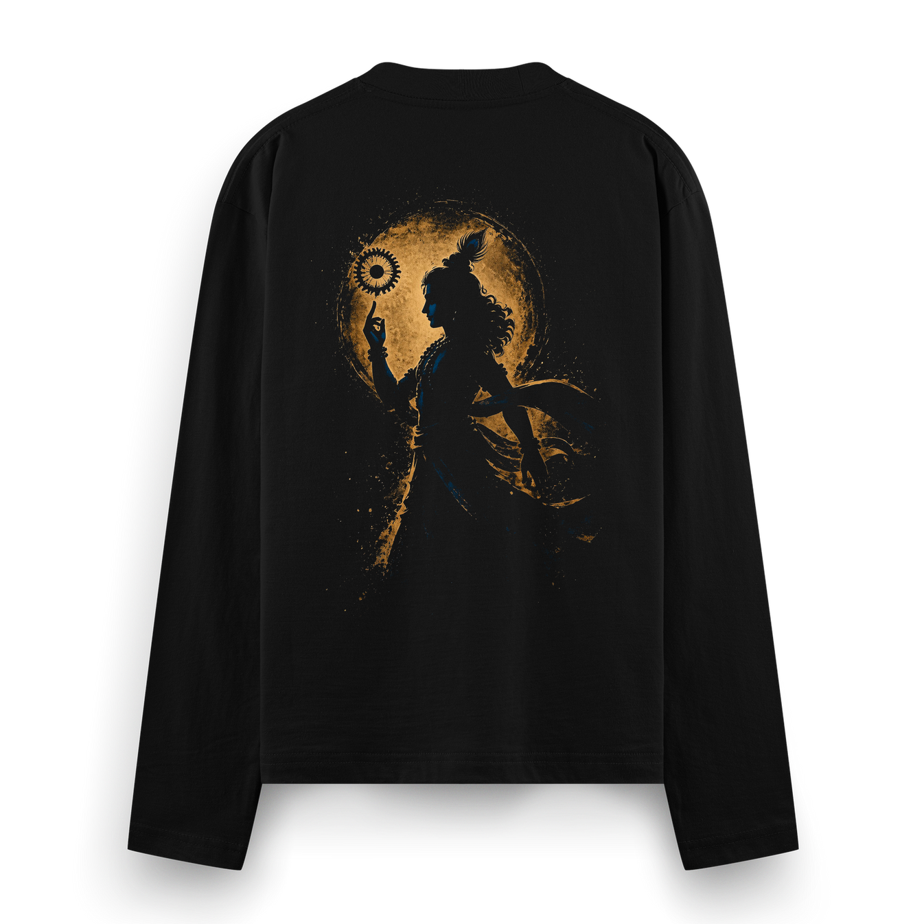 Sudarshan Full Sleeve T-Shirt by PRDGY — bold graphic of the Sudarshan chakra, spiritual design