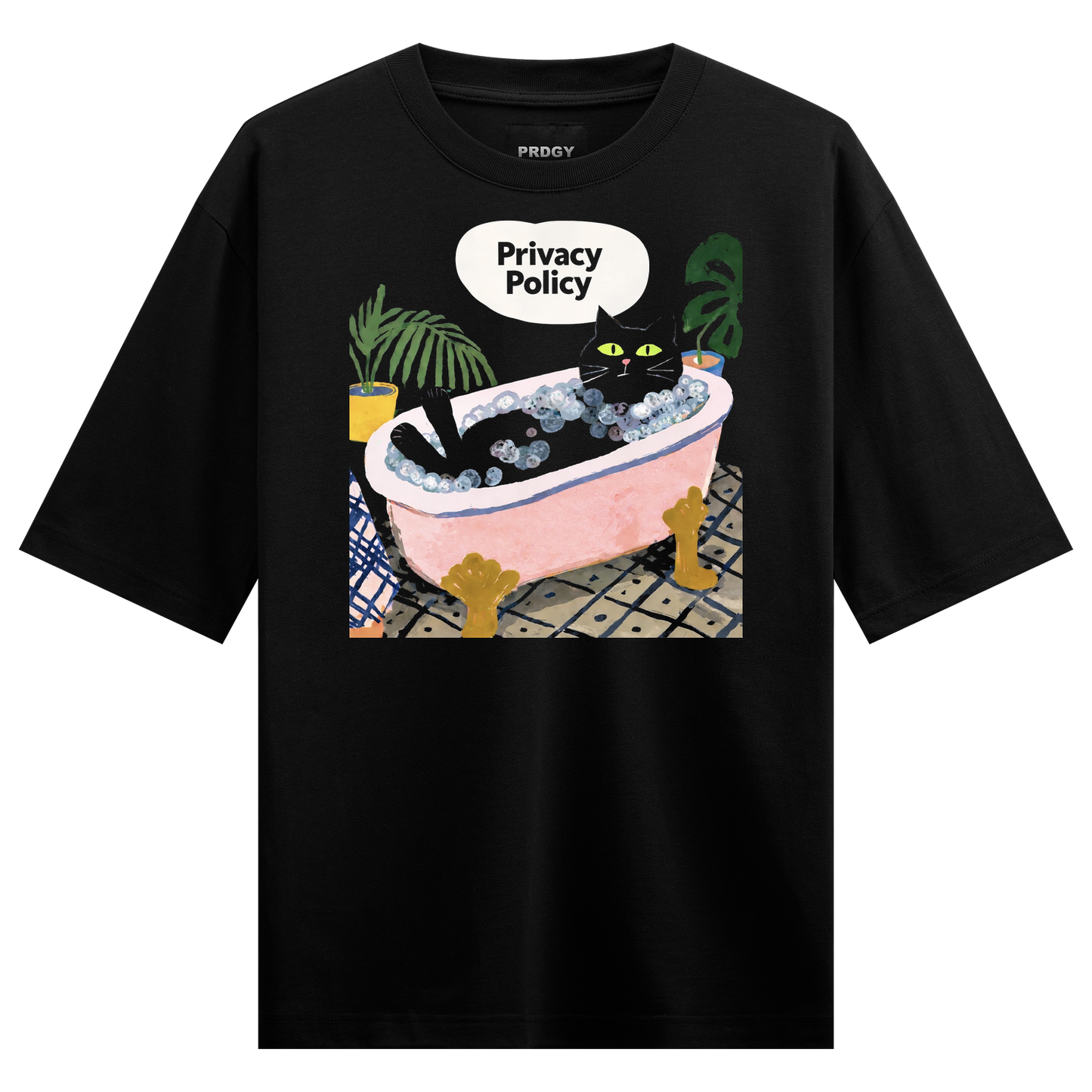 PRDGY Privacy Cat Oversized T-shirt