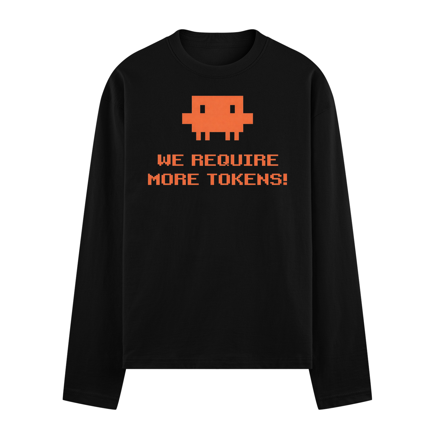 Token Invaders Full Sleeve T-Shirt by PRDGY — bold graphic design inspired by classic arcade games, streetwear design.