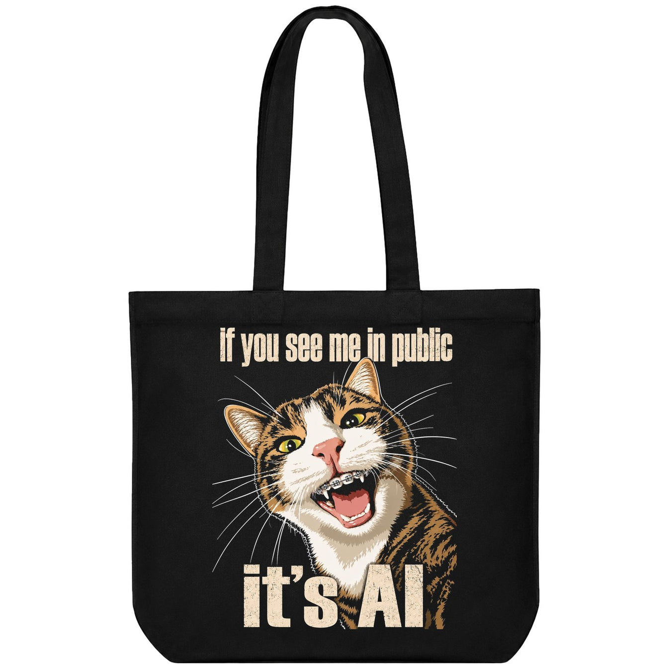 Public AI Sighting Oversized T-Shirt by PRDGY — features a humorous cat meme graphic, funny cat meme design