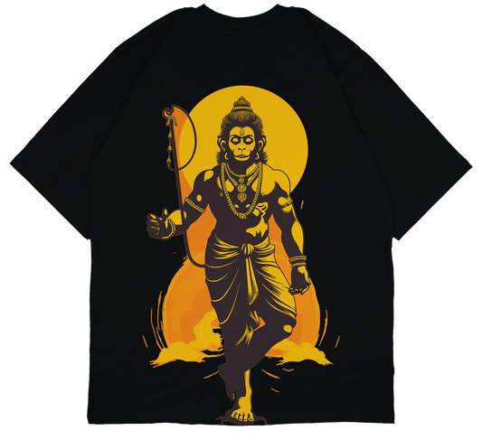 Hanuman Back Print Oversized T-Shirt - PRDGY