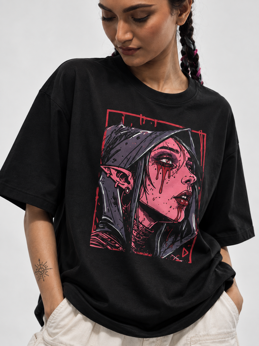 Pink Blood Ghost Oversized T-shirt