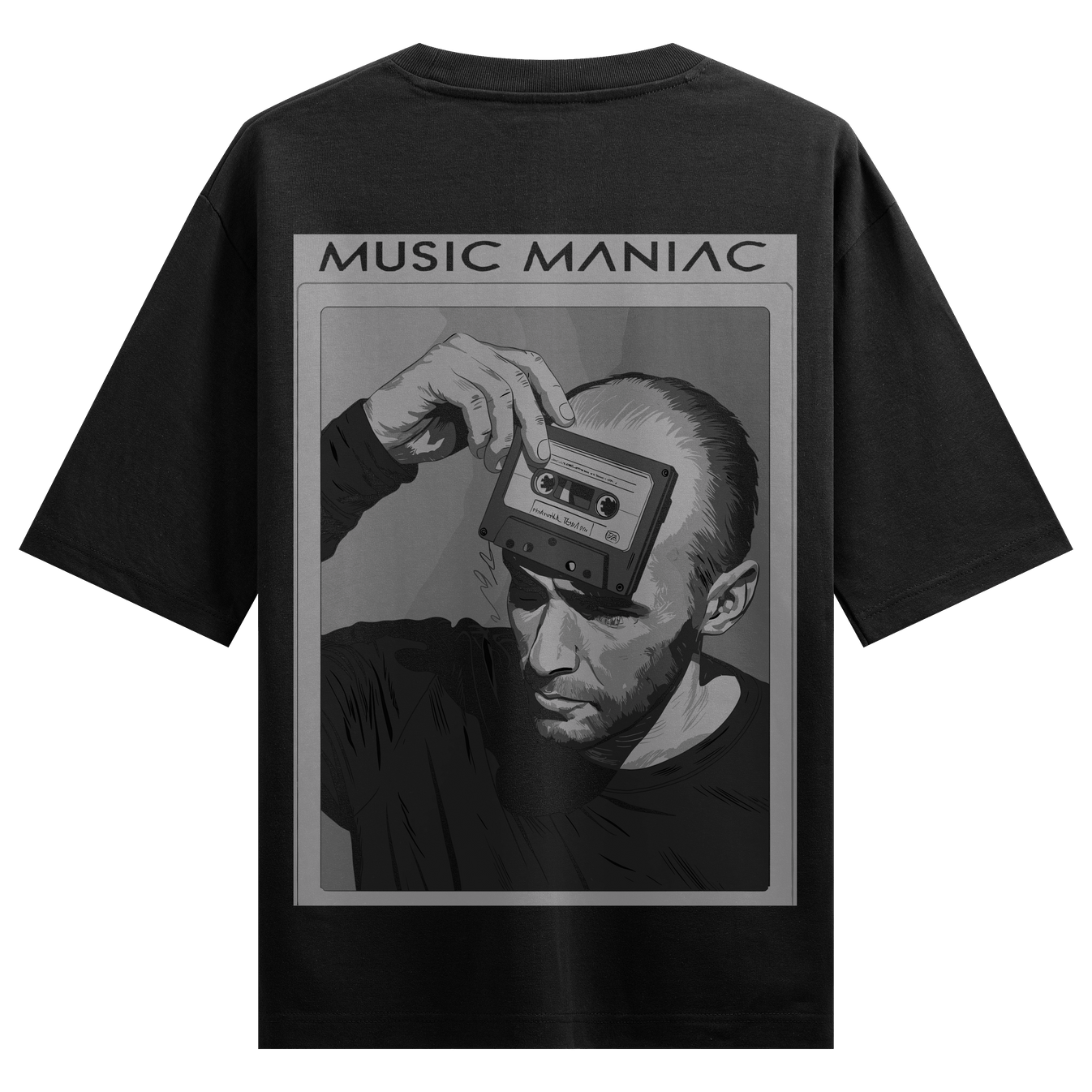 MUSIC MANIAC CHANDRA TEJ PRIT artwork on PRDGY oversized t-shirt