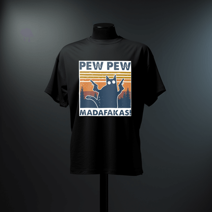 Pew Pew MF Cat Oversized T-Shirt - PRDGY