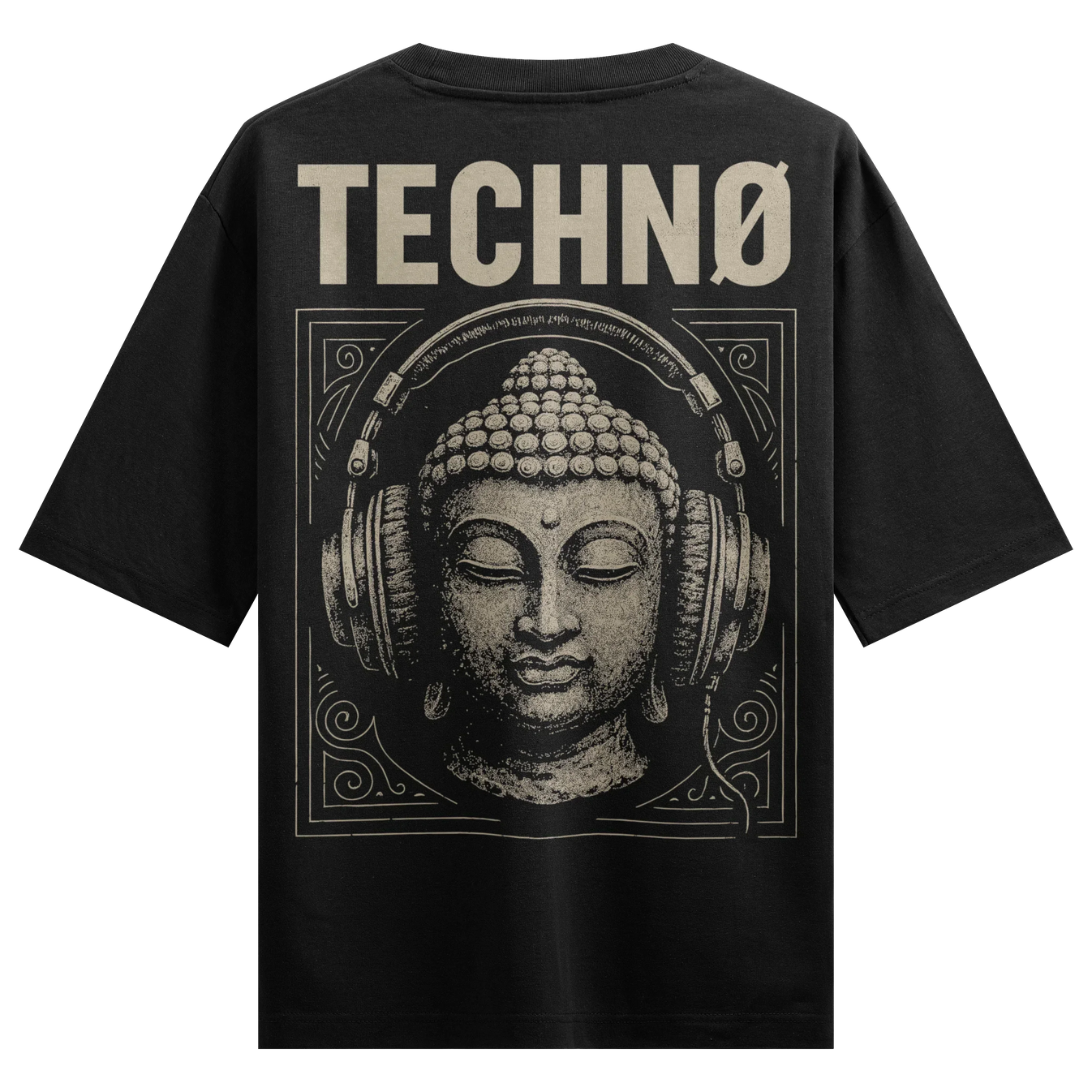 Buddha Dropped the Beat T-Shirt by PRDGY — graphic of Buddha with DJ headphones, spiritual design