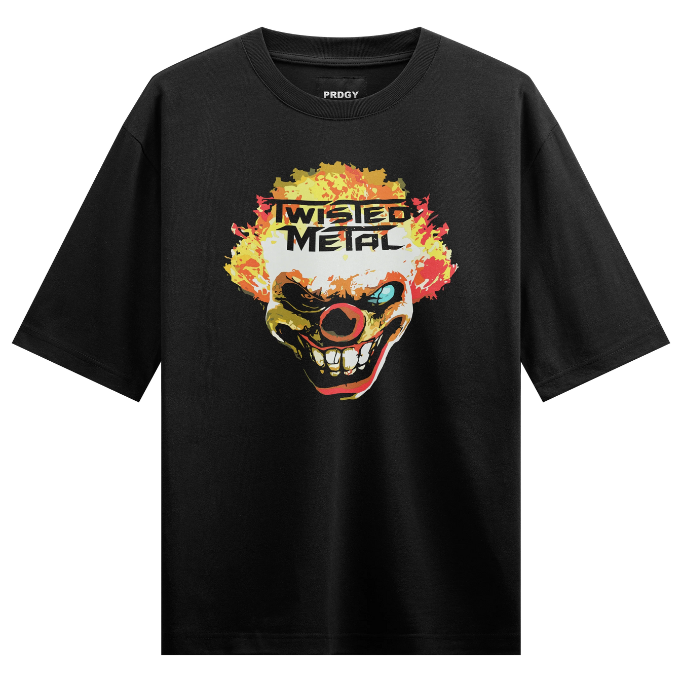 TWISTED METAL artwork on PRDGY oversized t-shirt