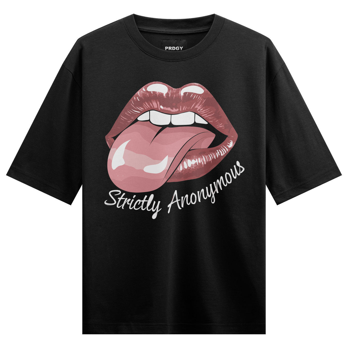 Strictly Anonymous artwork on PRDGY oversized t-shirt