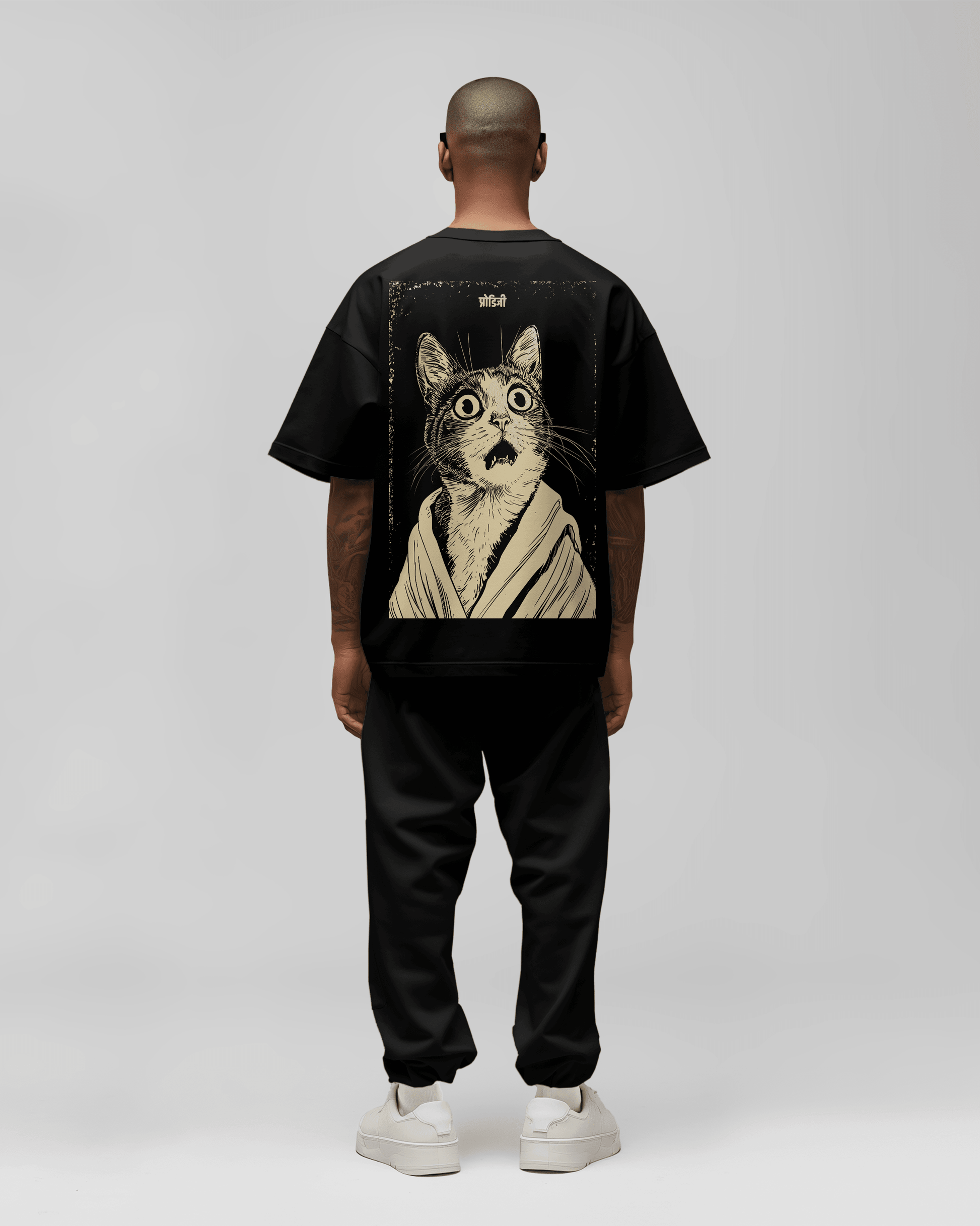 PRDGY Confused Billa Back Print Oversized T-Shirt - PRDGY