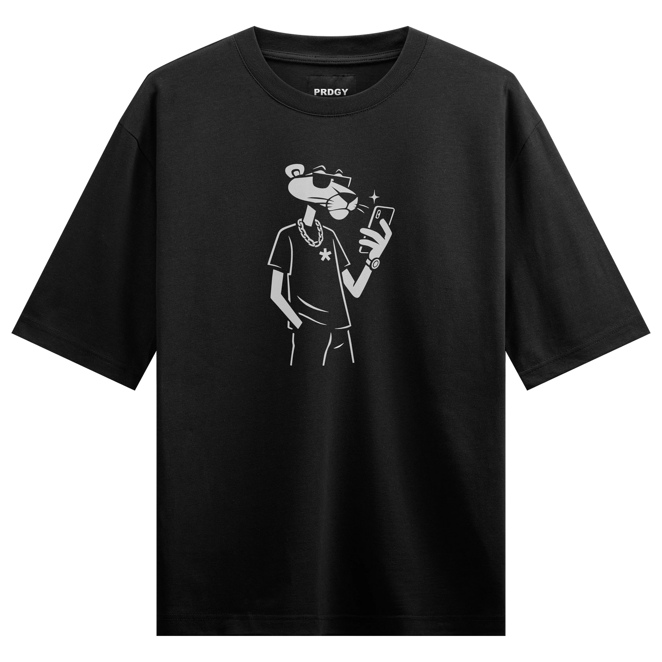 Pink Panther artwork on PRDGY oversized t-shirt