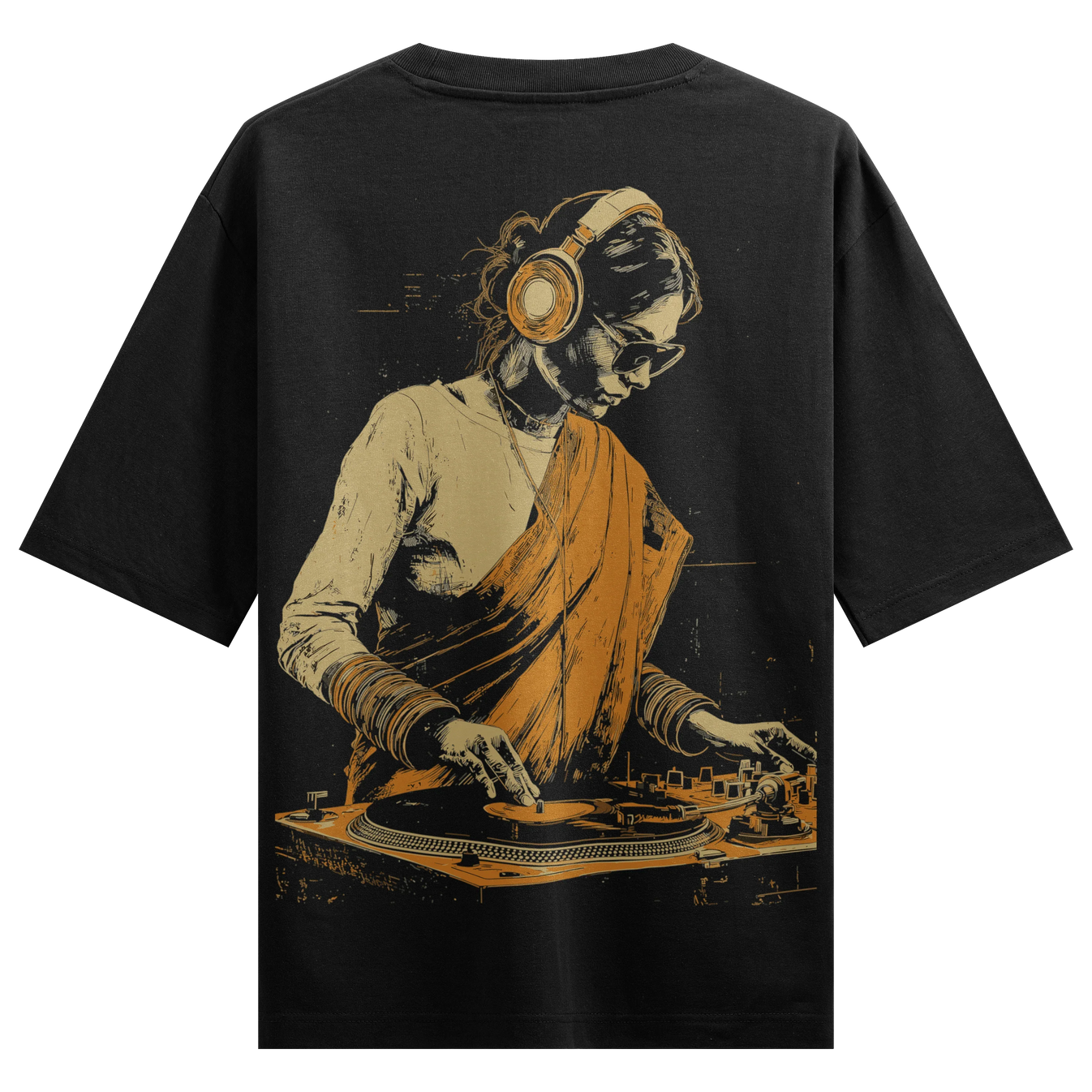 DJ artwork on PRDGY oversized t-shirt
