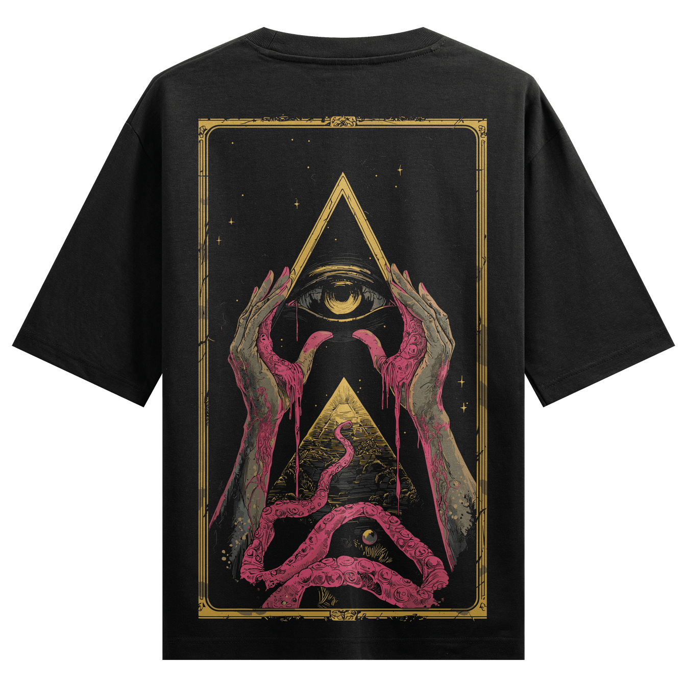 All-seeing Eye artwork on PRDGY oversized t-shirt