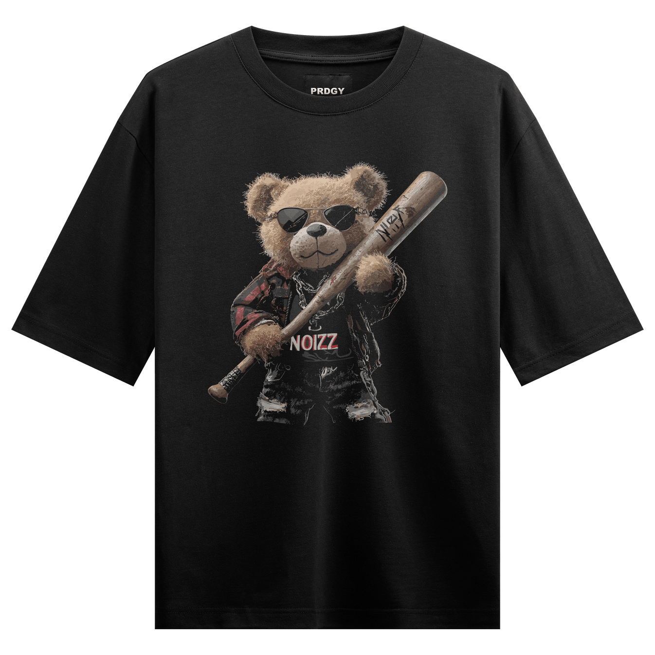 Feel Good Teddy Bear artwork on PRDGY oversized t-shirt