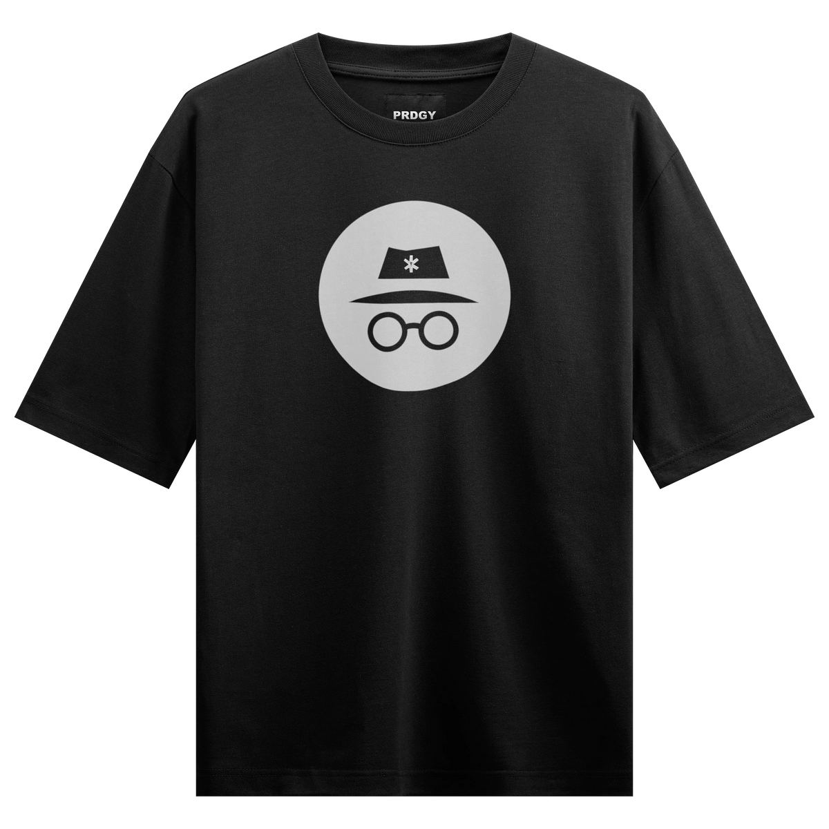 Incognito Mode artwork on PRDGY oversized t-shirt