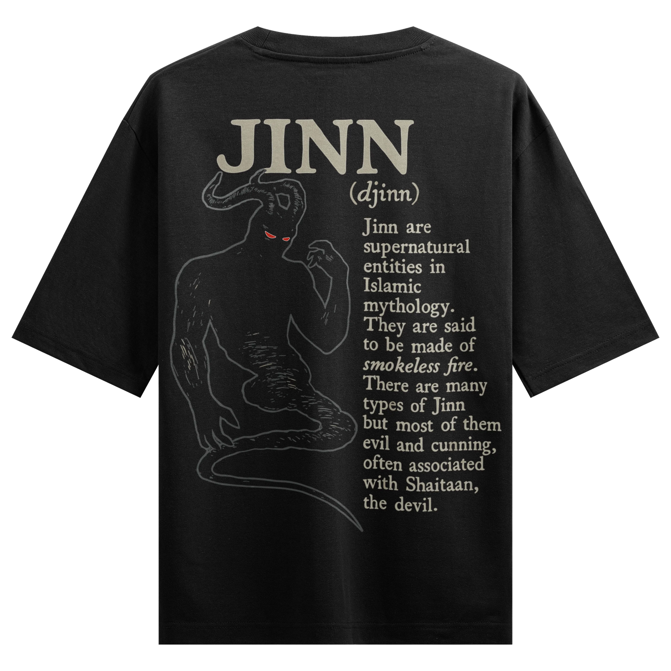 Jinn artwork on PRDGY oversized t-shirt