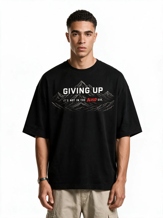 king of Mountain Oversized T-Shirt — front-print T-shirt on model