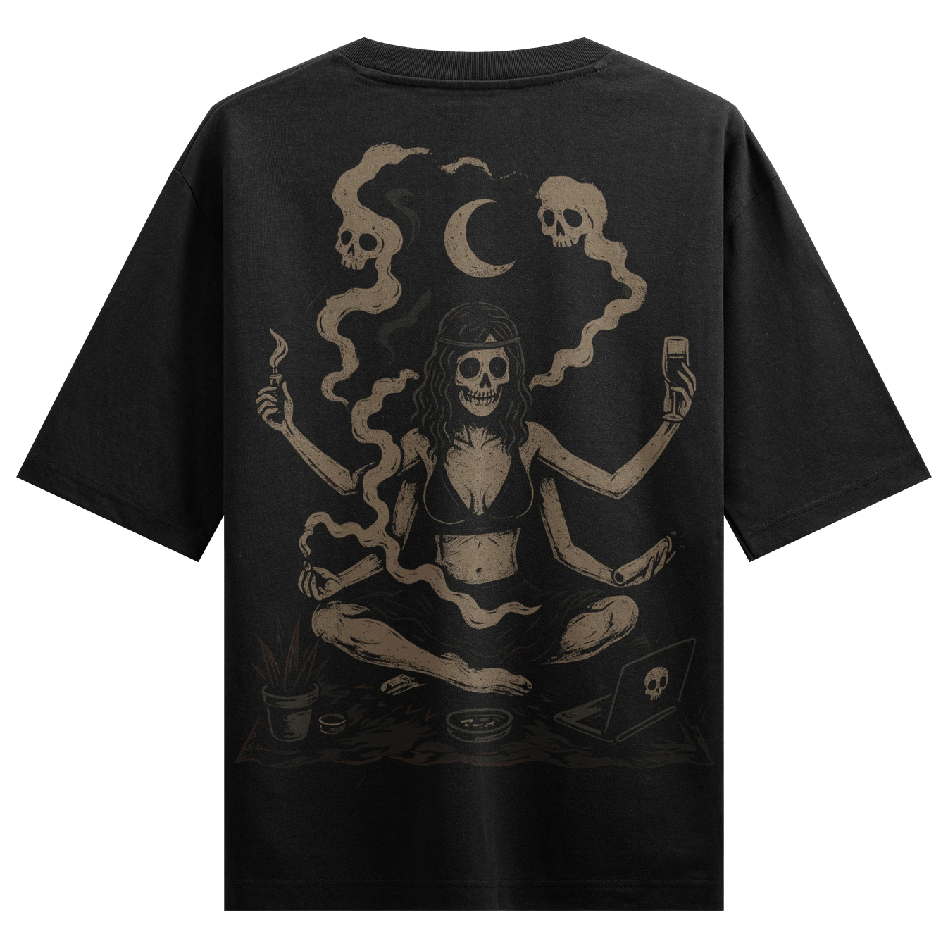 Gothic Skull artwork on PRDGY oversized t-shirt
