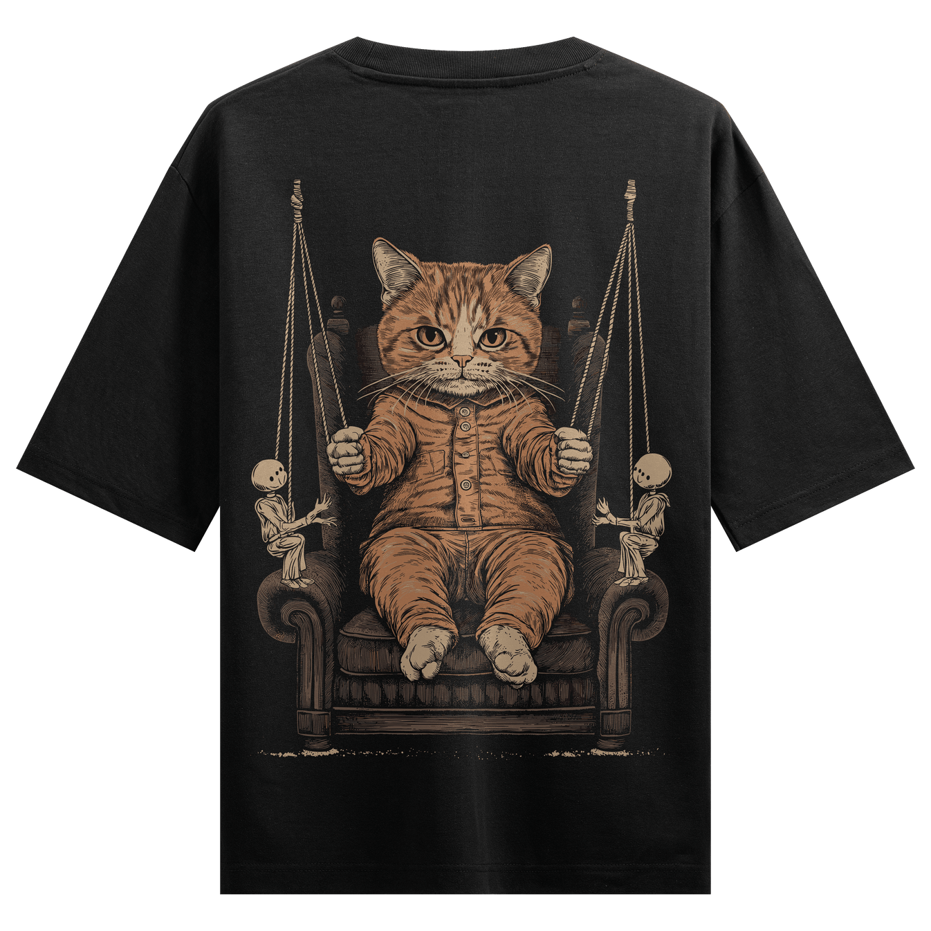 Funny Cat artwork on PRDGY oversized t-shirt