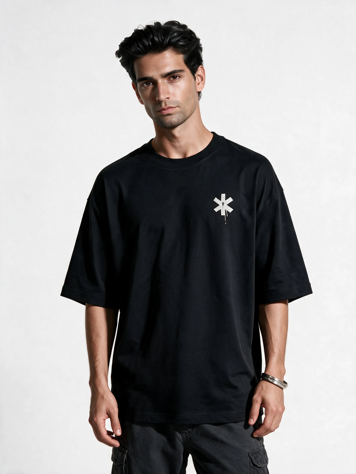 PRDGY Om Guardians Oversized T-Shirt — front view of T-shirt