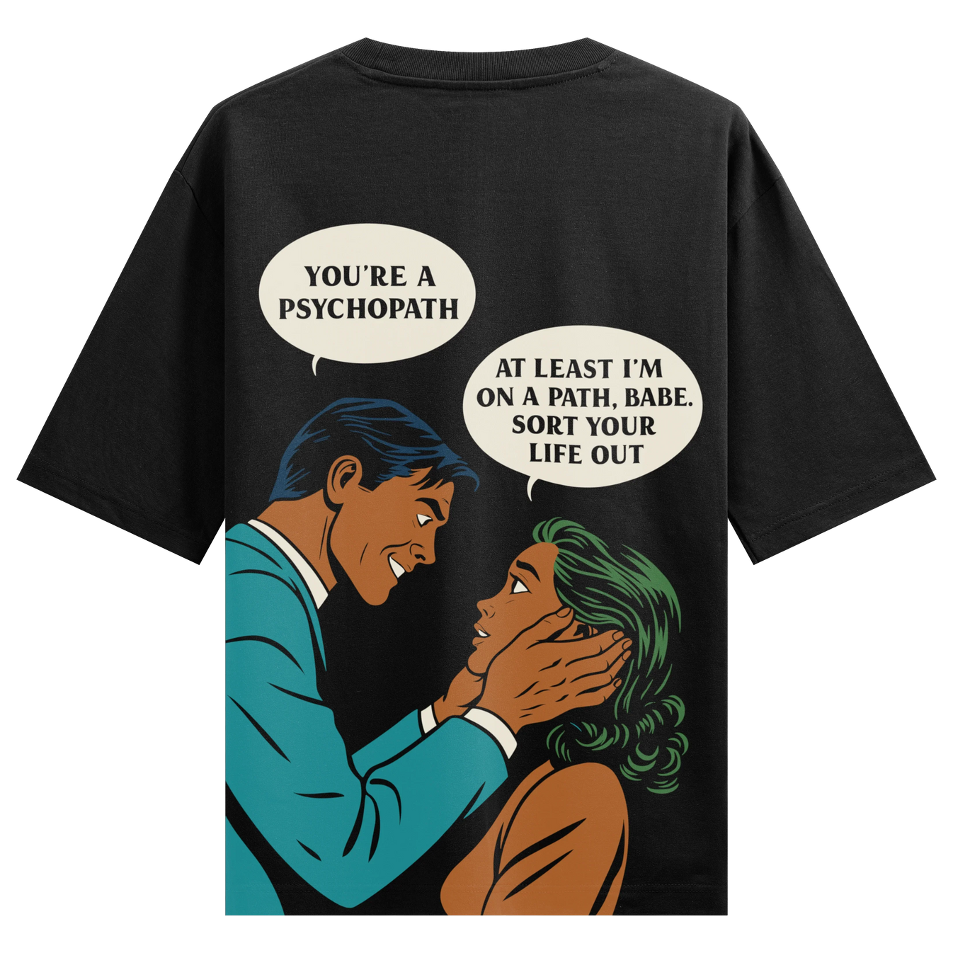 Psychopath artwork on PRDGY oversized t-shirt