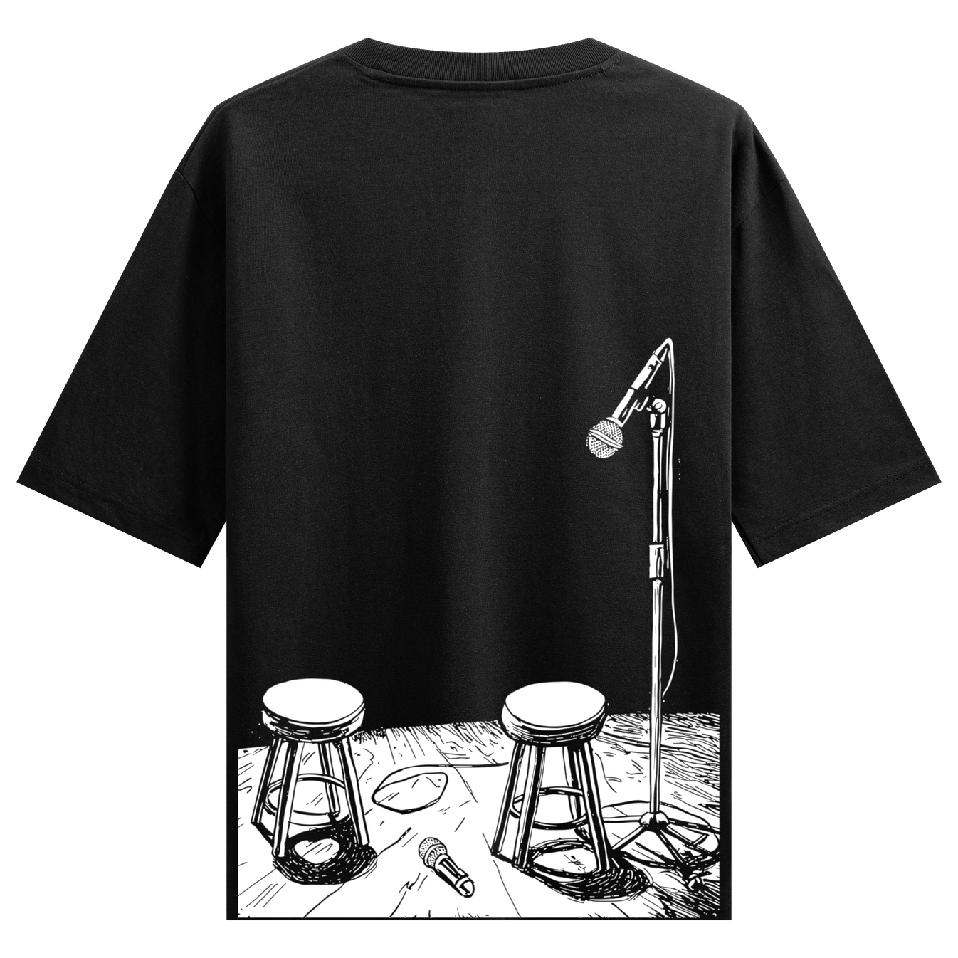 Stand-up Comedy artwork on PRDGY oversized t-shirt