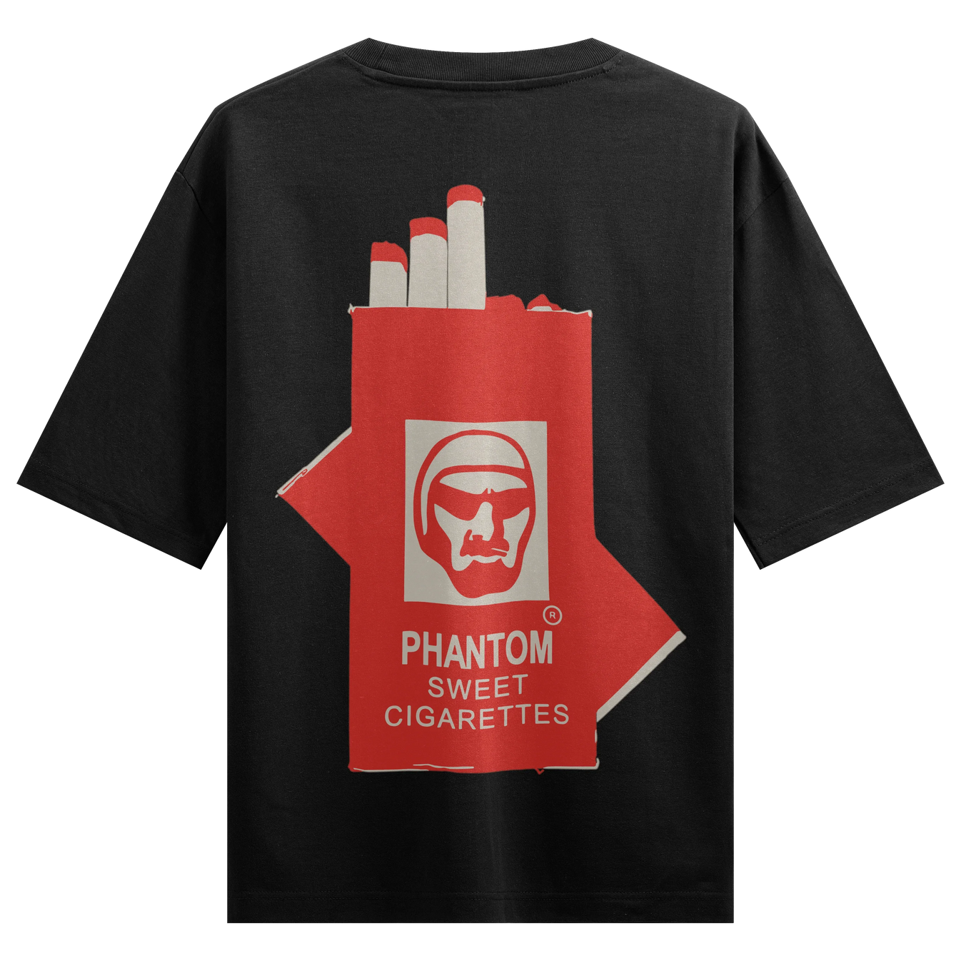 PHANTOM SWEET CIGARETTES artwork on PRDGY oversized t-shirt