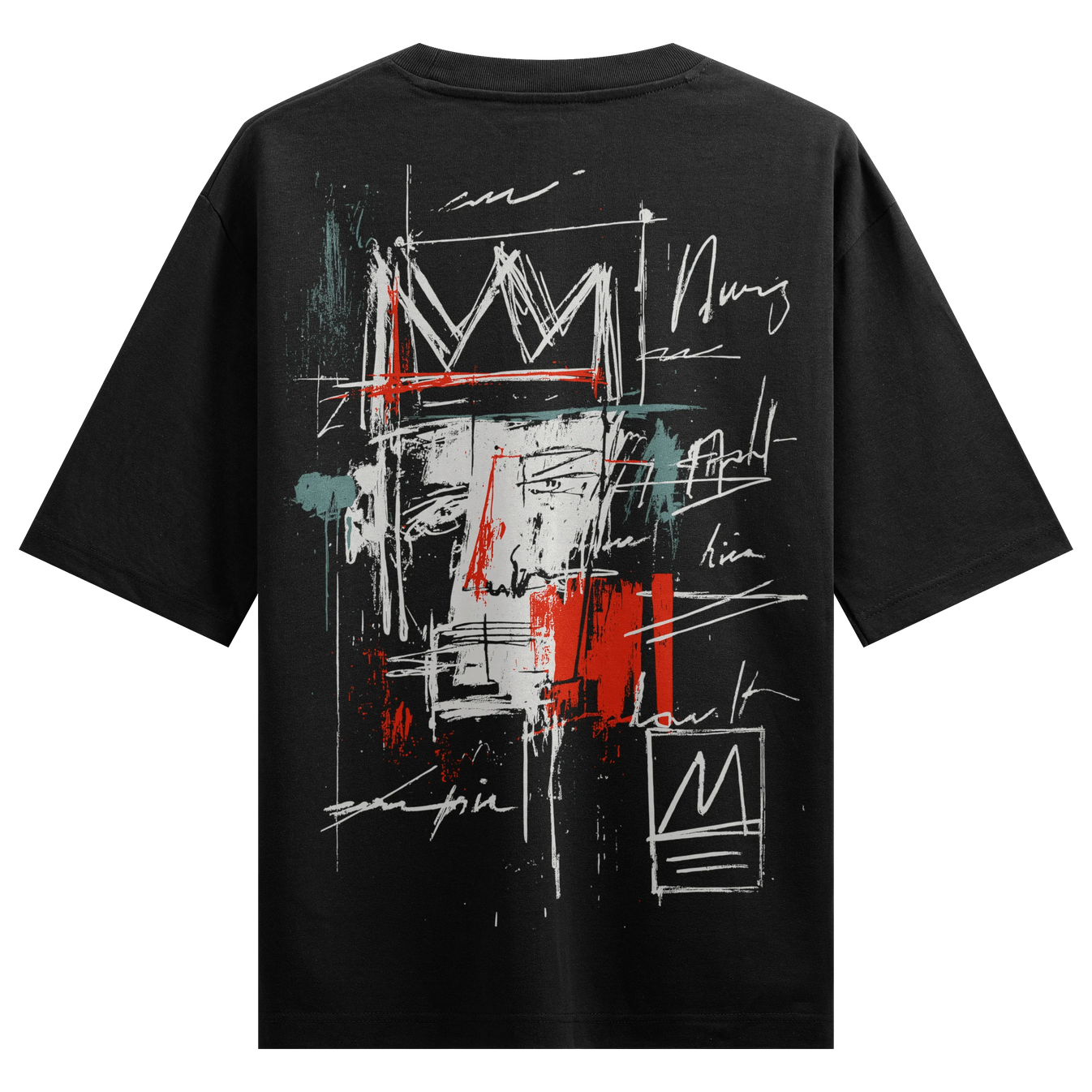 Basquiat artwork on PRDGY oversized t-shirt