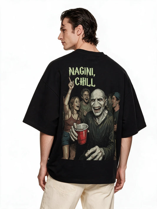 PRDGY Chill Kar Bro Oversized T-Shirt — back model view
