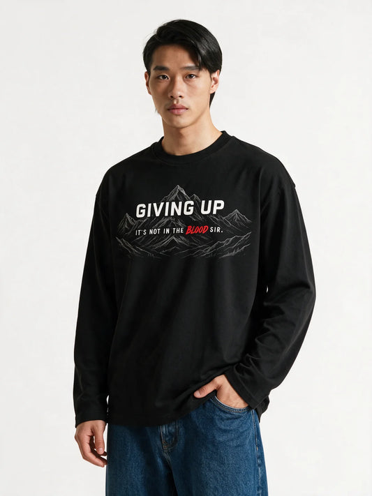 King of Mountain Oversized Full Sleeve T-Shirt — front model view