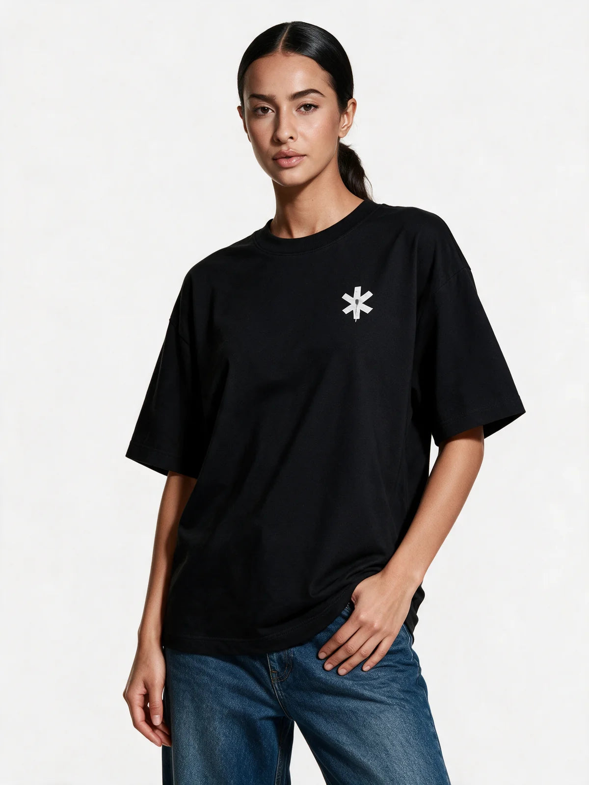 PRDGY Multiverse Shiva Oversized T-shirt — opposite-side model view