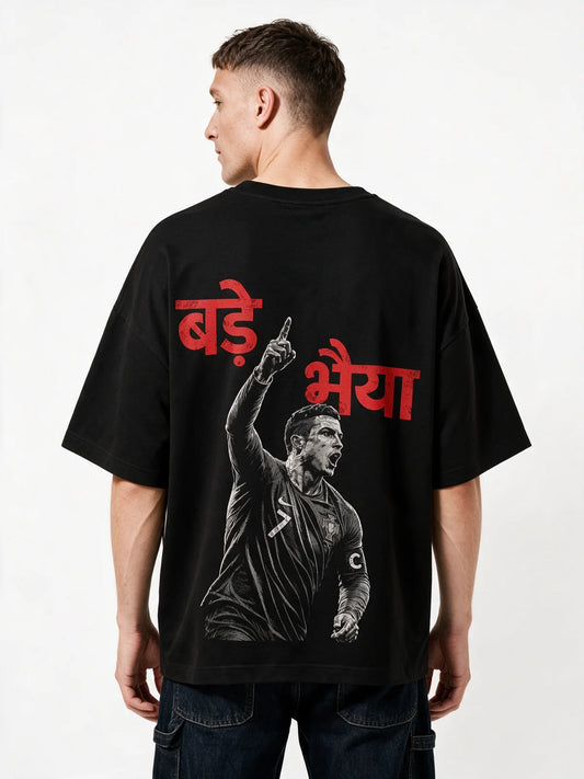 Prdgy Bade Bhaiya oversized T-shirt — back model view