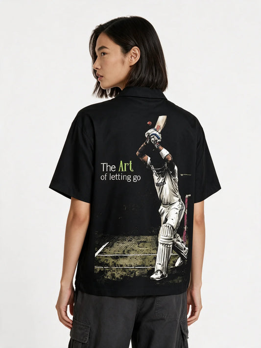Chodh De Oversized Collar Shirt — back model view